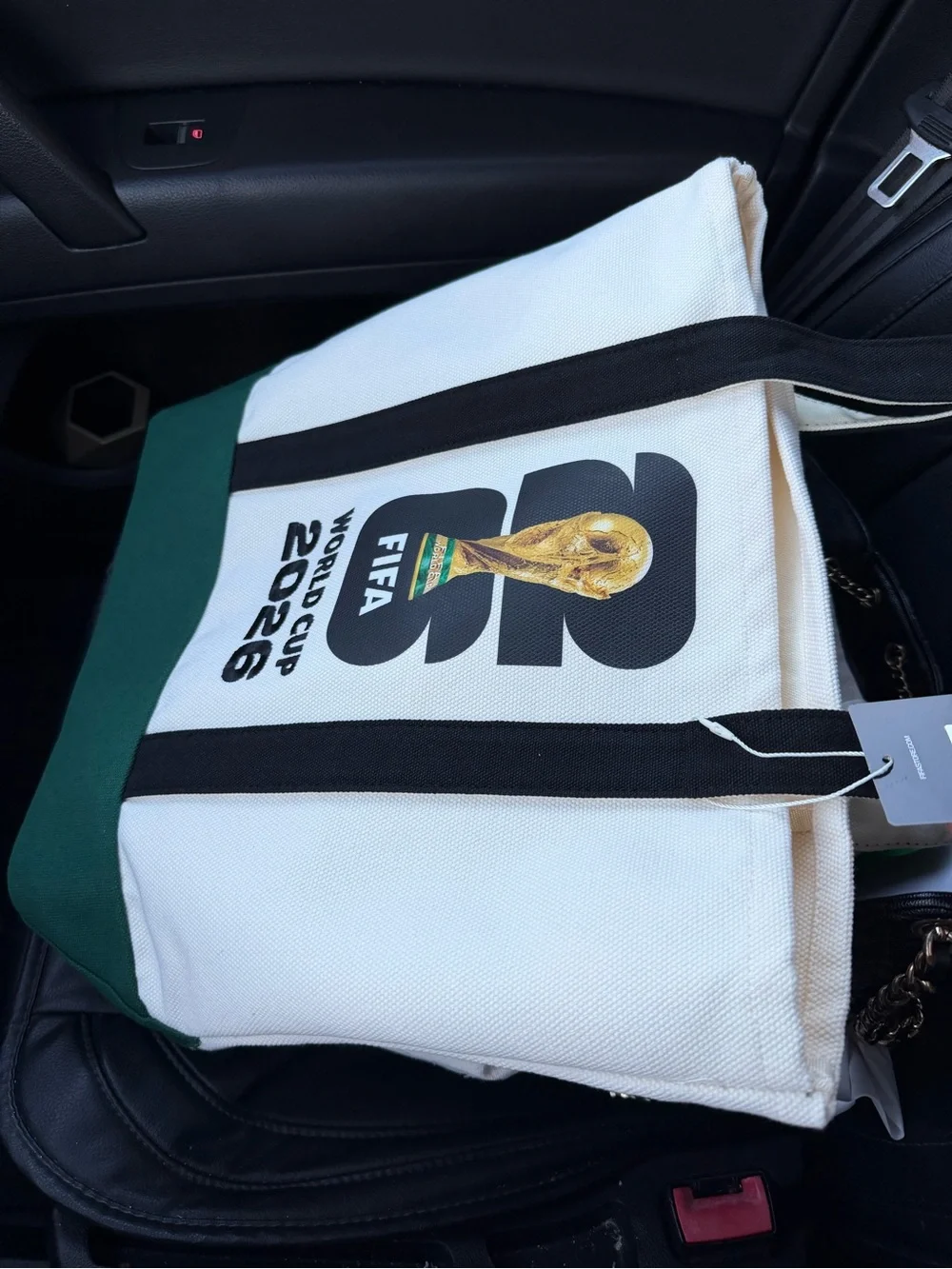 FIFA World Cup 2026 White & Green Canvas Tote Bag